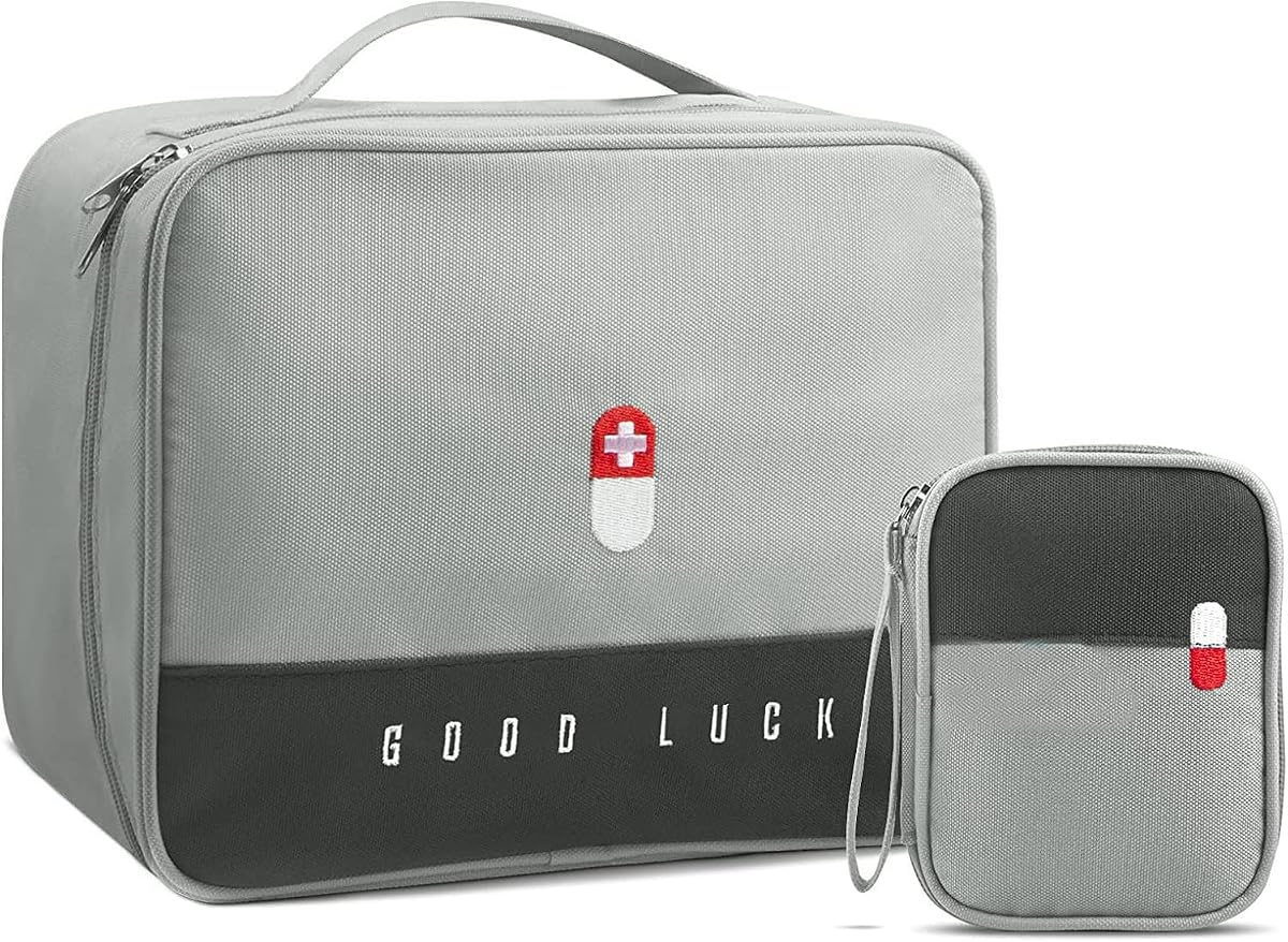 FLYNGO 2Pcs Medicine Pouch Empty First Aid Kit Bag for Travel, Home, Camping, Sports Emerg Amazon sale