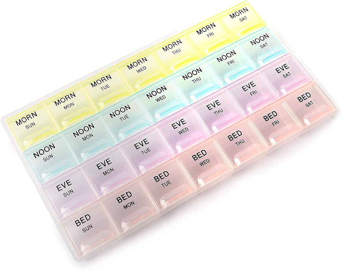 INKULTURE Pill Medicine Organizer Reminder Storage Box 28 Days or 4 Weeks| Plastic | Pack Amazon sale