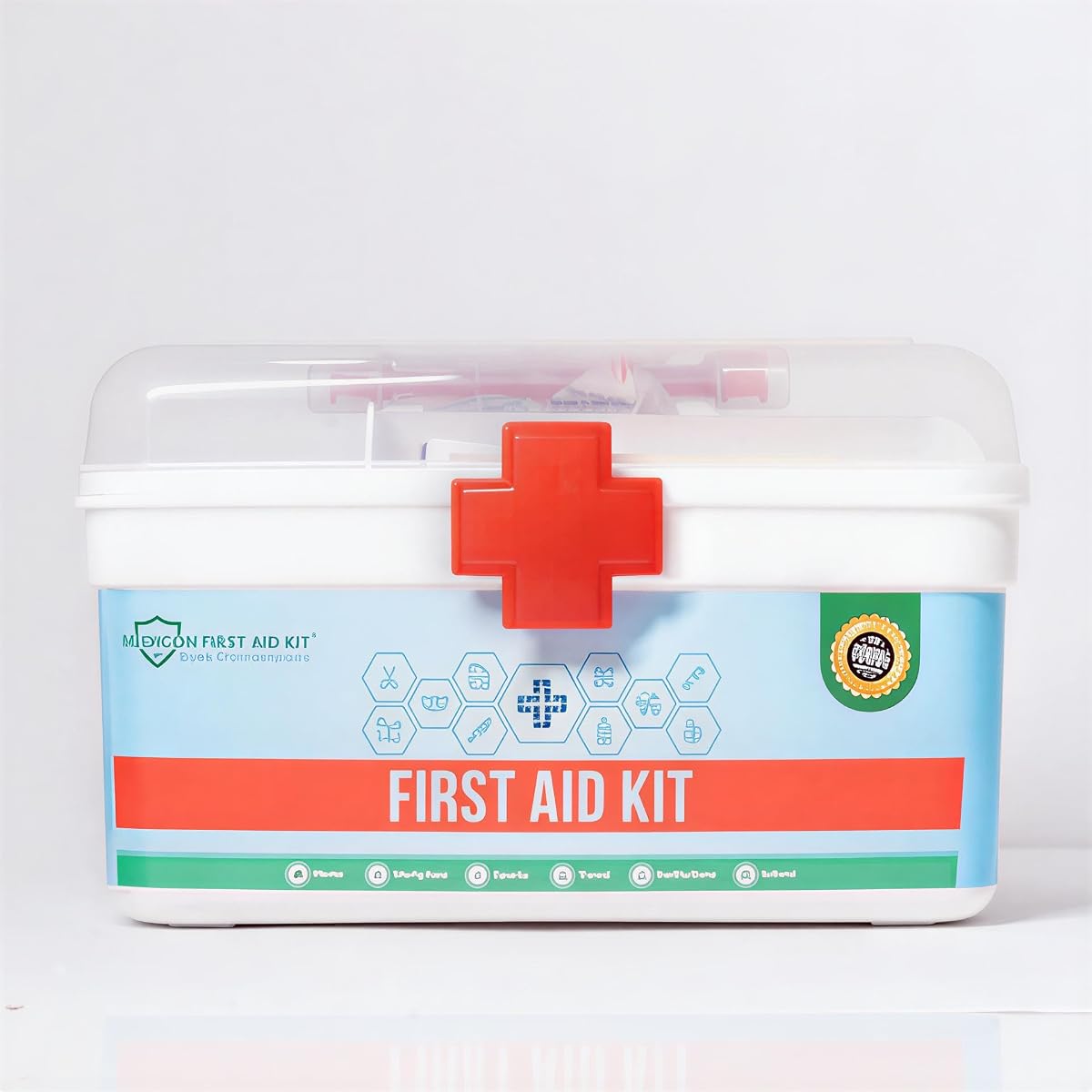 First Aid Kit – 22 Items, 65 Pieces – Complete Emergency Medical Box for Home, Office, Car Amazon sale