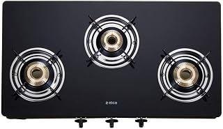 Elica Vetro Glass Top 3 Burner Gas Stove (703 CT VETRO BLK) Amazon sale