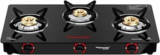 Butterfly Smart 3 Burner Glass Top Gas Stove | Manual Ignition | Scratch Resistant Toughen Amazon sale