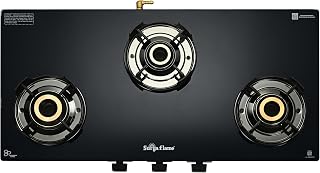 Surya Flame Neo Turbo Gas Stove 3 Burners | 5 Years Warranty | 3 Burner Gas Stove Glass To Amazon sale