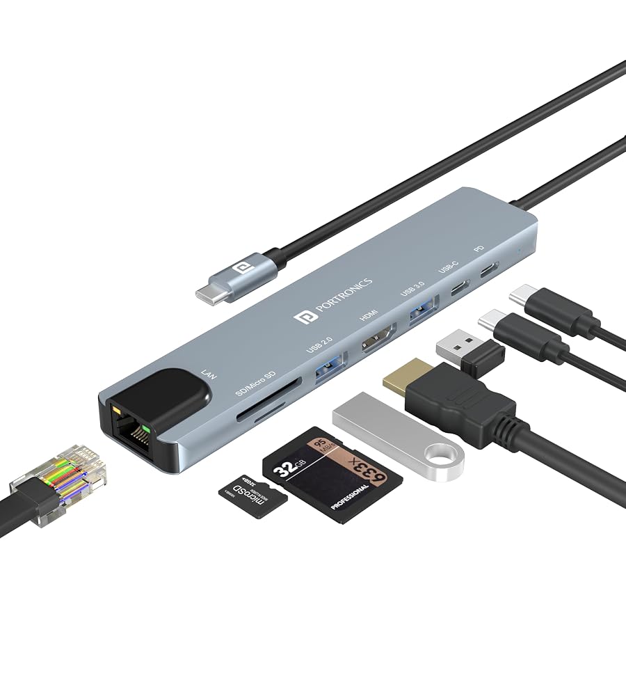 Portronics Mport 8 USB-C Hub (8-in-1, 4K HDMI) Amazon sale
