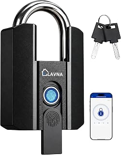 LAVNA Heavy Duty Smart Padlock with 4 Way Access Fingerprint, Mobile App, eKeys & Manual K Amazon sale