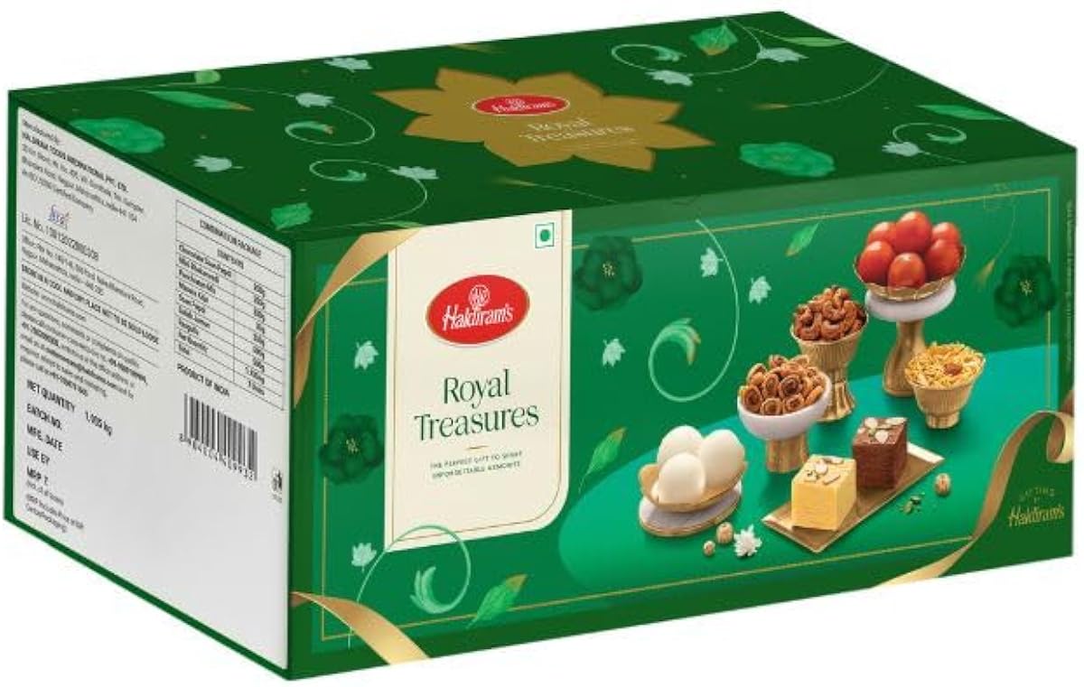 Haldiram's Royal Treasures Diwali Gift Box 1.9 Kg | Premium Assorted Indian Mithai | Festi Amazon sale