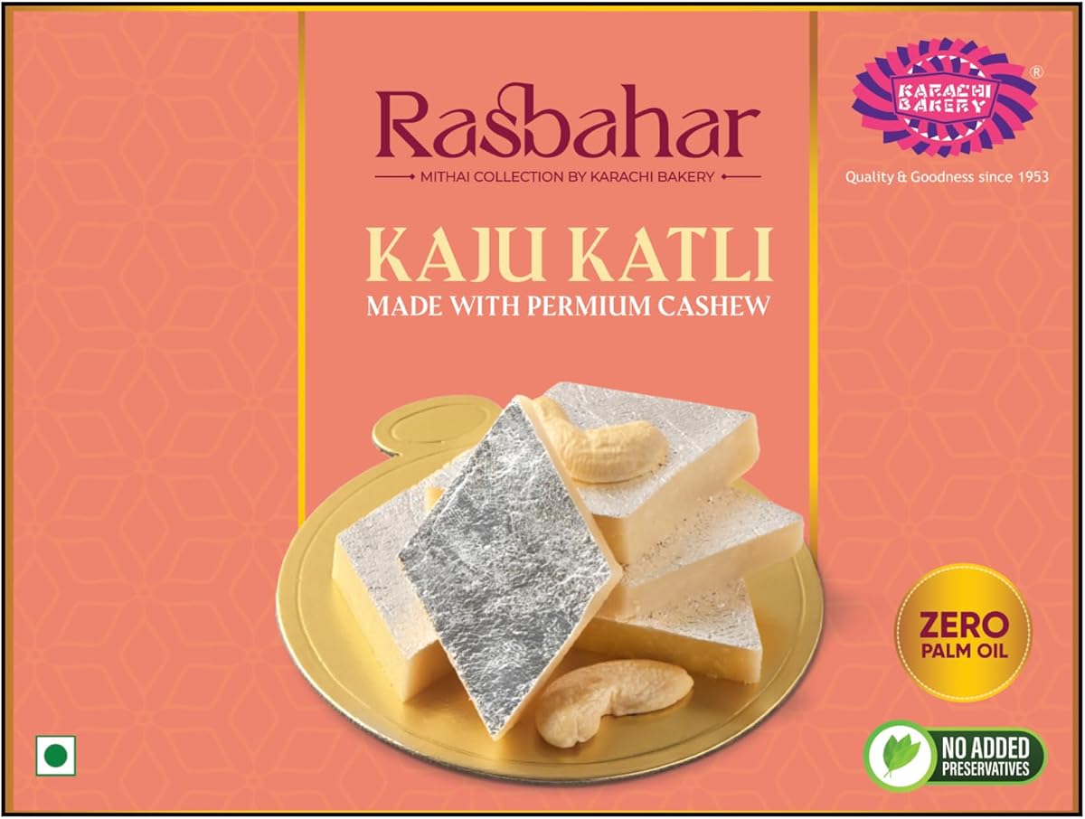 Karachi Bakery Kaju Katli 200gm | Kaju barfi | Indian Sweet | Made with Cashew | Mithai | Amazon sale