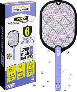 Weird Wolf Mosquito Killer Racket Bat | 1200mAh Li-ion Battery | Purple | 6 Month Warranty Amazon sale