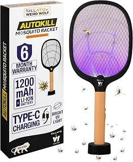 Weird Wolf Rechargeable Mosquito Killer Racket Bat with UV Light & Stand | 2-in-1 Auto & M Amazon sale