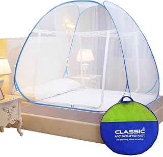 Classic Mosquito Net for King Size Bed | 30 GSM Polyester Fine Mesh | Foldable Pop Up Mach Amazon sale
