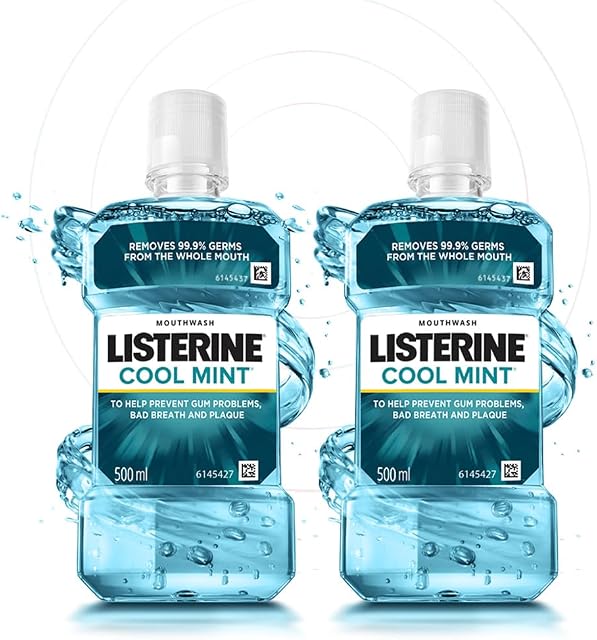 Listerine Cool Mint Mouthwash 500ml (Pack of 2) Cool Mint Amazon sale