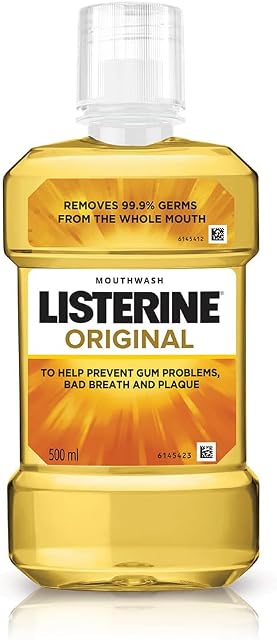 Listerine Original Mouthwash Liquid, Removes 99.9% Germs, 500ml (Pack of 1) Original Amazon sale
