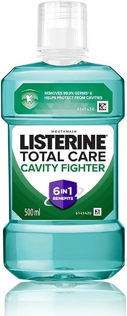 Listerine Cavity Fighter Mouthwash Liquid, Removes 99.9% Germs, prevents cavities, 500ml ( Amazon sale
