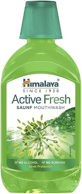 Himalaya Active Fresh Saunf Mouthwash 215ml -No Alcohol- Removes 99.9% Germs,12hr Germ Pro Amazon sale
