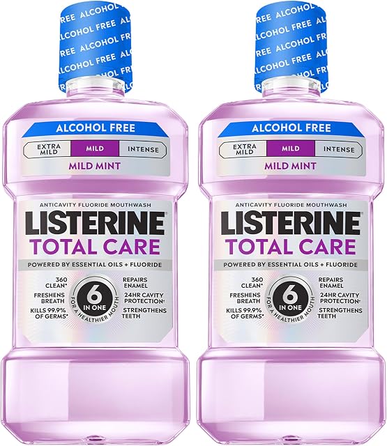 Listerine Total Care Zero Anticavity Mouthwash, Fresh Mint, 1 L (Pack of 2) Fresh Mint Amazon sale