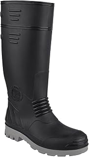Hillson Black & Grey Steel Toe Gumboot Torpedo 212 Size Cushioned Insole Amazon sale
