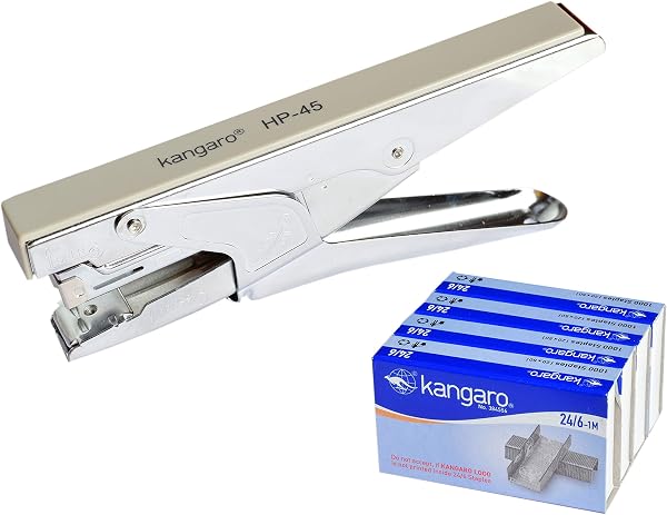 Kangaro HP-45 Desk Essentials All Metal Stapler| With 4 Packet of 24/6 Pins | Sturdy & Dur Amazon sale
