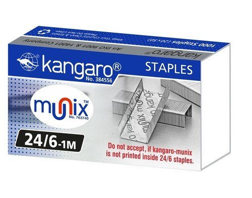 Kangaro Desk Essentials 24/6-1M Heavy Duty Steel Wire Staple Pin | Zinc Coated With Rust F Amazon sale