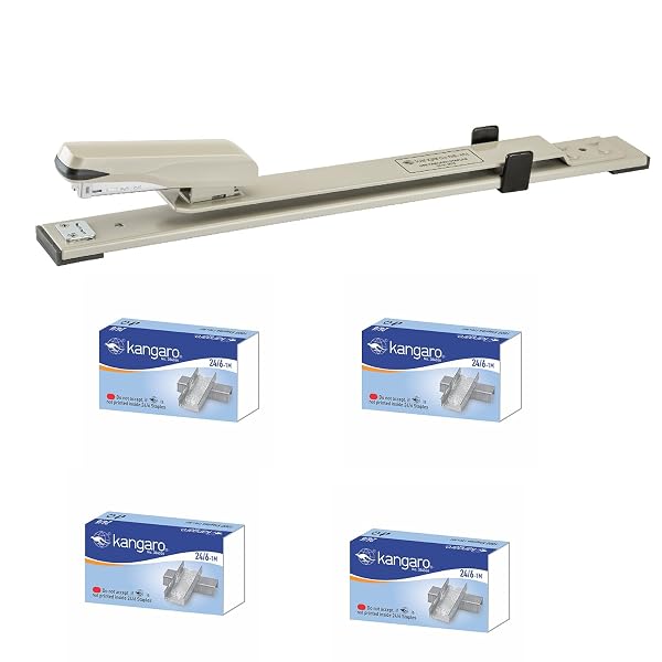 Kangaro Desk Essentials DS-45L All Metal Long Throat Stapler with High Impact Plastic Casi Amazon sale