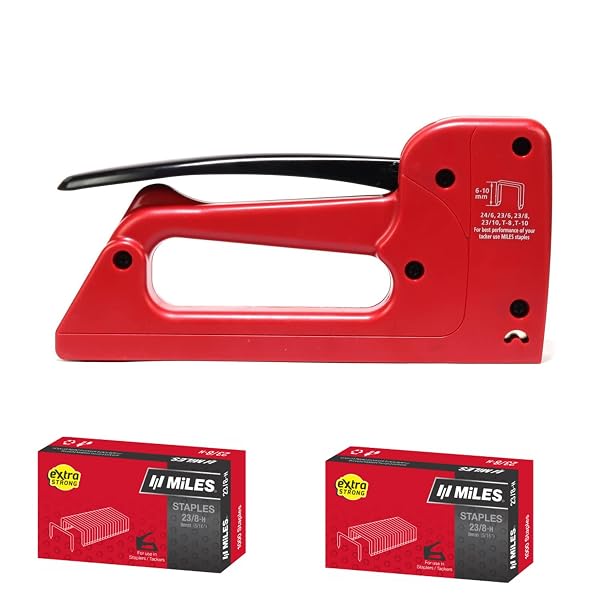MILES Plastic TP-10 Gun Tracker | 2000 pcs 23/8 Stainless Steel Staple Pins | Red Color | Amazon sale
