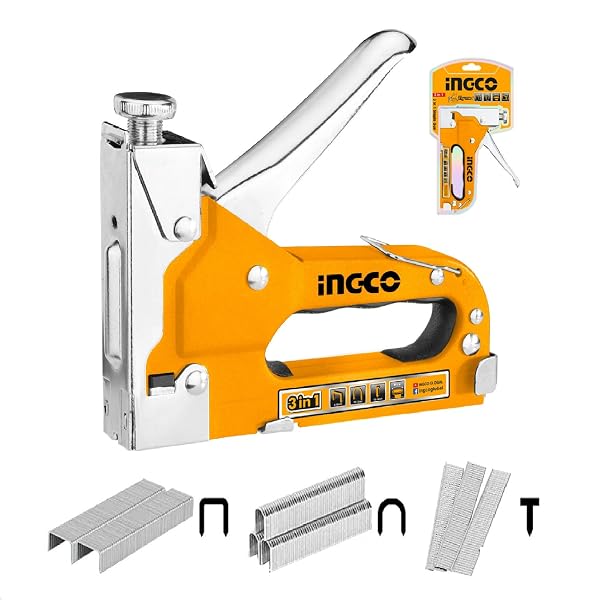 INGCO Stapler, 3 in 1 Nail Gun with 600 Staples, for Wood, Furniture Amazon sale
