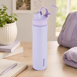 Borosil 800ml Active Lavender Stainless Steel Thermos Water Bottle | Vacuum Insulated Flas Amazon sale