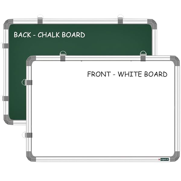 YAJNAS White Board 3 feet x4 feet Non Magnetic Double Sided Whiteboard and Chalkboard, whi Amazon sale