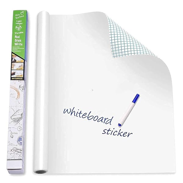 White Board Sheet with 1 Marker | 1PC White Board Wall Sticker | Stickers for Wall for Hom Amazon sale