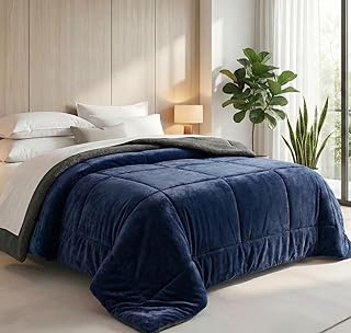BSB HOME Fleece Plush Sherpa Blanket for Heavy Winter Double Bed, 600 GSM Soft Heavy Warm Amazon India sale