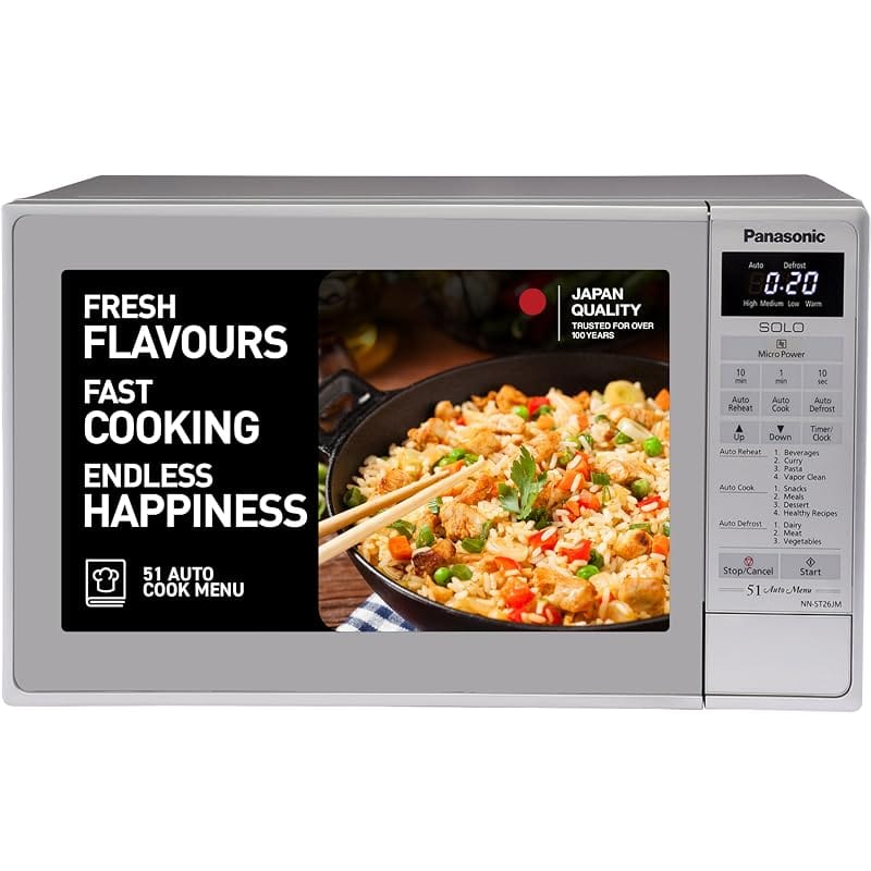 Panasonic 20L Solo Microwave Oven (NN-ST26JMFDG, Silver) Amazon sale
