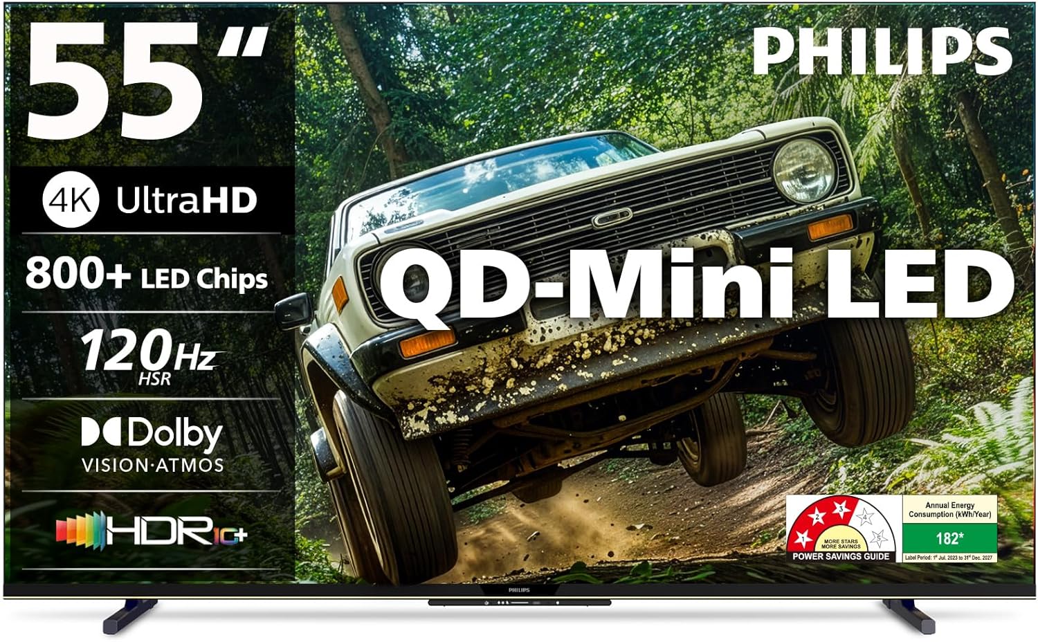 Philips 55-inch 4K Ultra HD QLED QD-Mini LED Google TV 55MLED610/94 Amazon sale