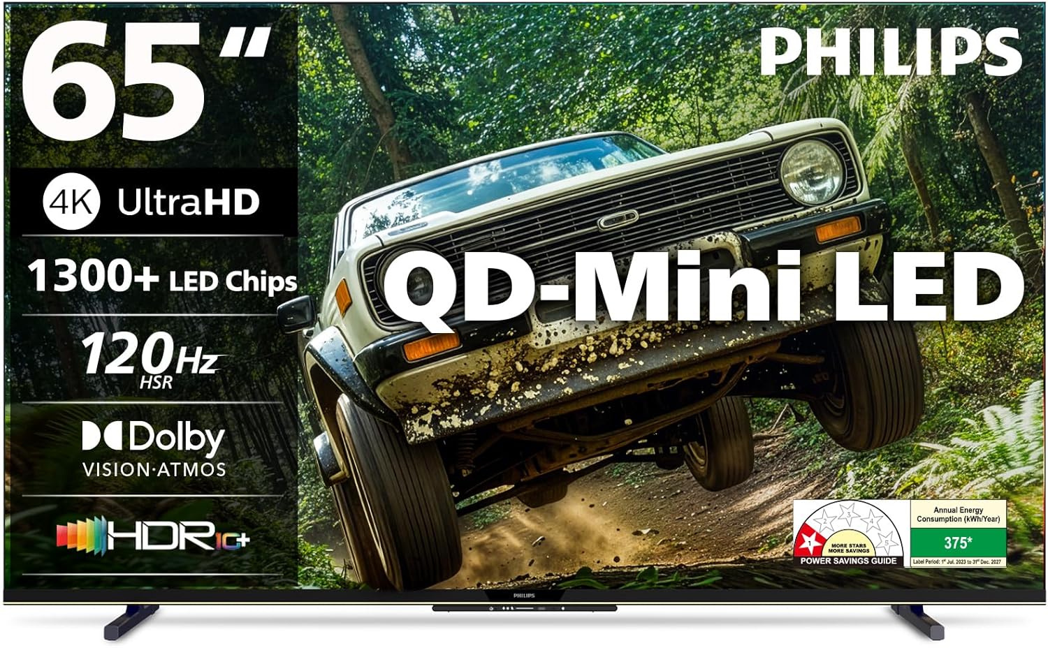 Philips 65-inch 4K Ultra HD QLED QD-Mini LED Google TV 65MLED610/94 Amazon sale