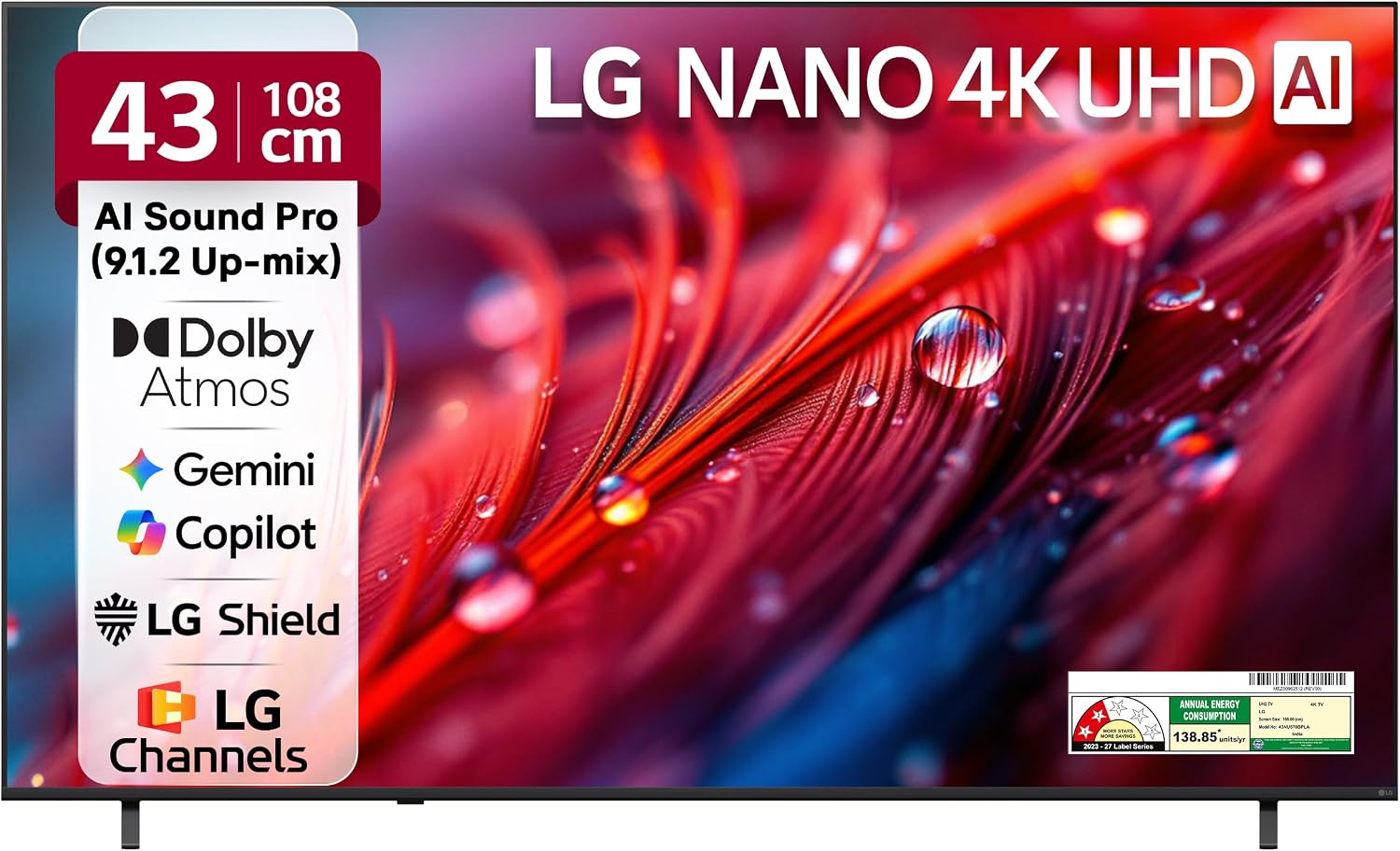 LG 43-inch NU87 AI Series Nano 4K Smart webOS LED TV 43NU870BPLA Amazon sale