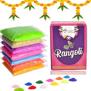CraftVatika Multicolor Rangoli Powder for Diwali Decoration Item, Floor Decoration Ganesh Amazon sale