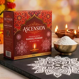 Ascension � 800g Design Creativity Diwali Floor White Rangoli Powder |White Color Rangoli Amazon sale