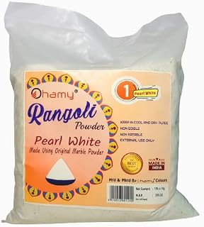 hamy® Premium Marble White Rangoli Powder – First Quality Muggu Pindi (1 Kg) | Smooth, Fin Amazon sale
