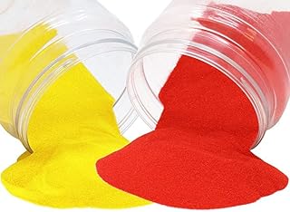 Shubh Sanskar Rangoli Colour Powder Yellow and Red 250 Gram Each Diwali Decoration Items F Amazon sale