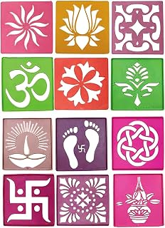 Ascension 12 Different Design Draw Rangoli Making Kit Rangoli Stamp Om Swastik Flower Desi Amazon sale