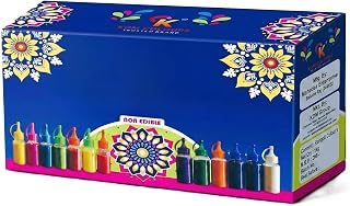 Rangoli Kolam Colour Powder Bottles Kit, Diwali Decoration Floor Art, Non Edible, Pack of Amazon sale