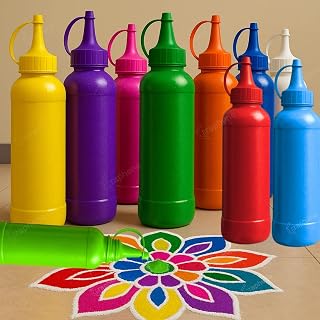 Graphene 10 Rangoli Colour Powder Tube Kit Bottles Easy To Use Rangoli Making Tool Diwali Amazon sale