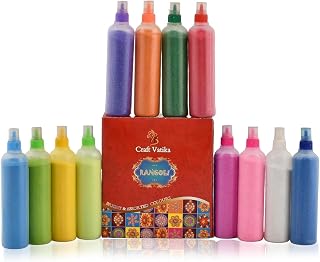 CraftVatika Rangoli Colour Powder Tube Kit, Diwali Decoration Items Bottles Tool Floor Art Amazon sale