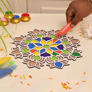 12 Inches Rangoli Stencils Rangoli Making Tools Kit, Rangoli Template for Diwali Decor, Re Amazon sale