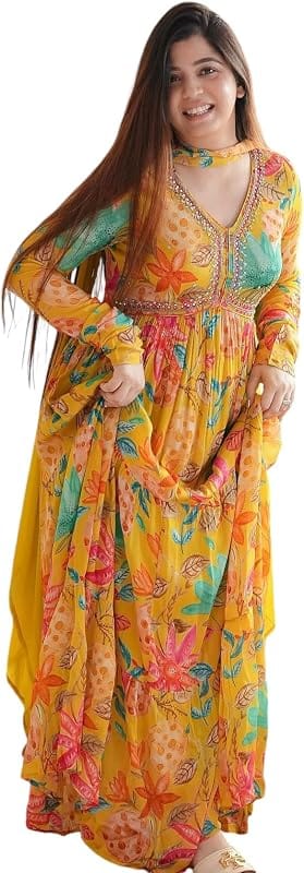 Sangria Floral Anarkali Kurta