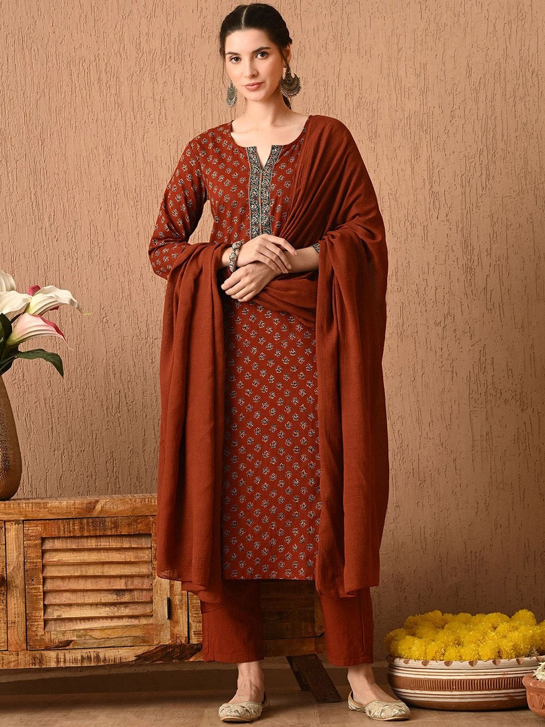 Anouk Women Ethnic Motifs Kurta Dress Myntra sale