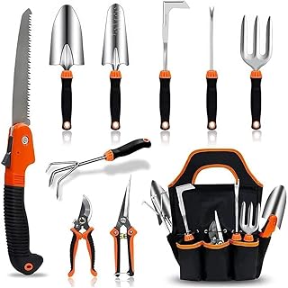 HASTHIP 10Pcs Gardening Tools Kit, Heavy Duty Stainless Steel, Home Garden Planting and Pr Amazon sale