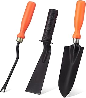 Amazon Brand - Solimo 3-Piece Garden Tool Set | Small Shovel, 2-inch Khurpi & Weeder | Ter Amazon sale