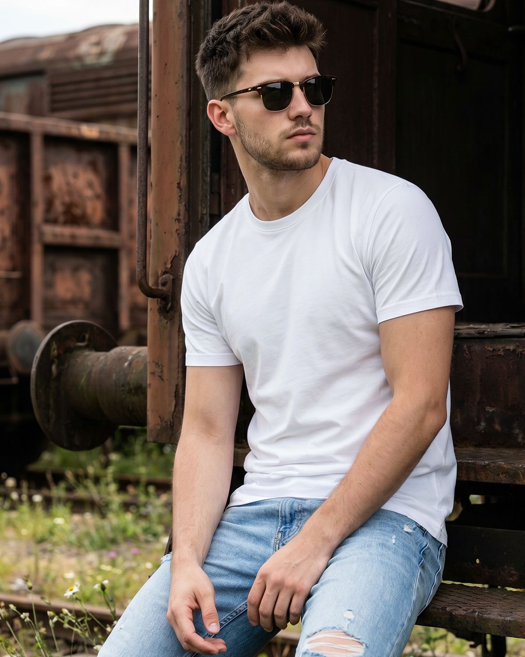Bewakoof Men's White T-shirt Bewakoof sale