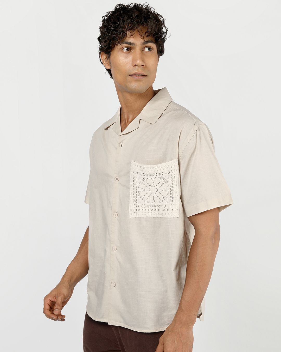Bewakoof Men's Beige Oversized Shirt Bewakoof sale