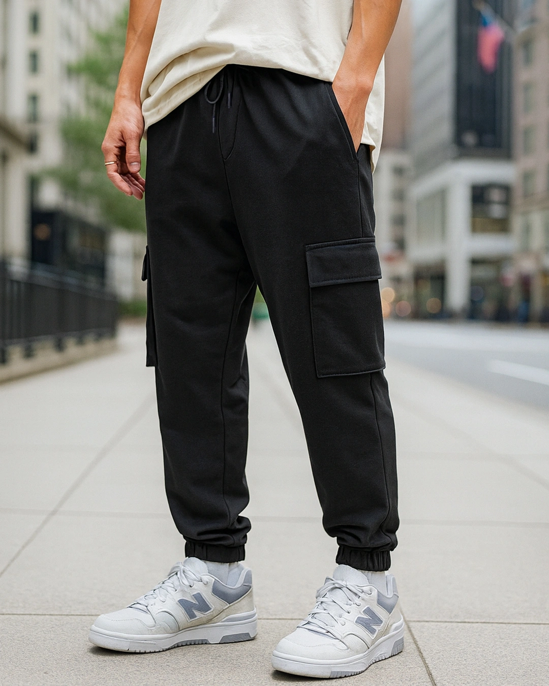Bewakoof Men's Black Oversized Cargo Joggers Bewakoof sale