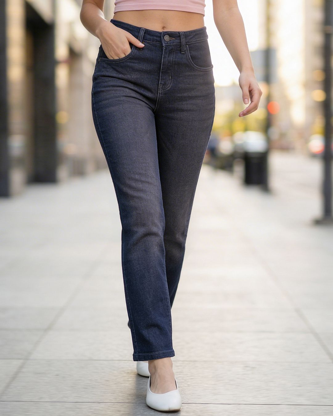 Bewakoof Women's Blue Slim Straight Fit Ankle Length Jeans Bewakoof sale