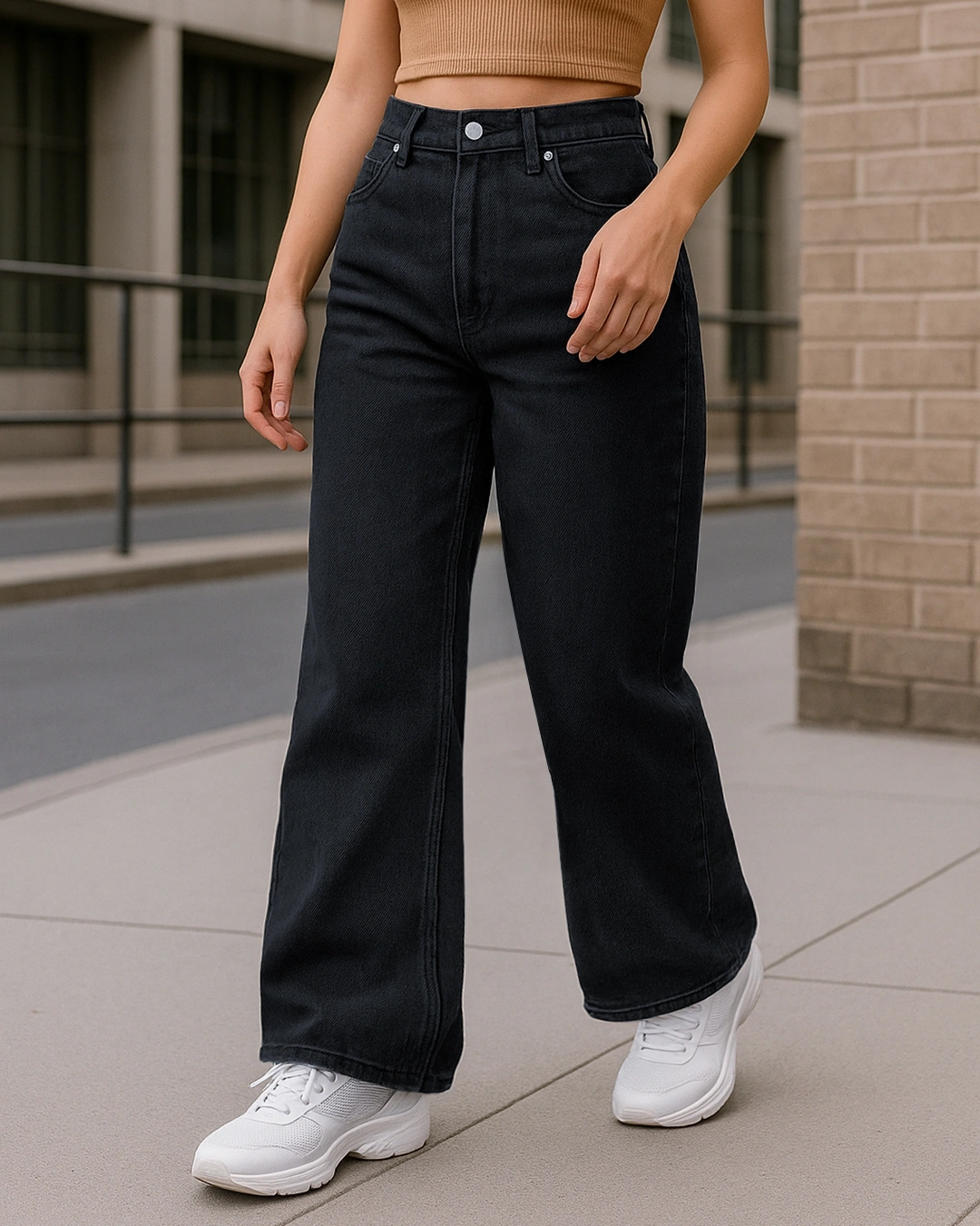 Bewakoof Women's Black Baggy Straight Fit Jeans Bewakoof sale